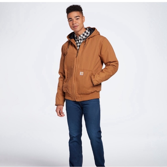 Carhartt Men's Brown Duck Hooded Work Jacket - Picture 3 of 9